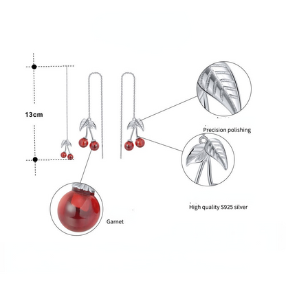 Fashion Sterling Sliver Garnet Earrings for Women