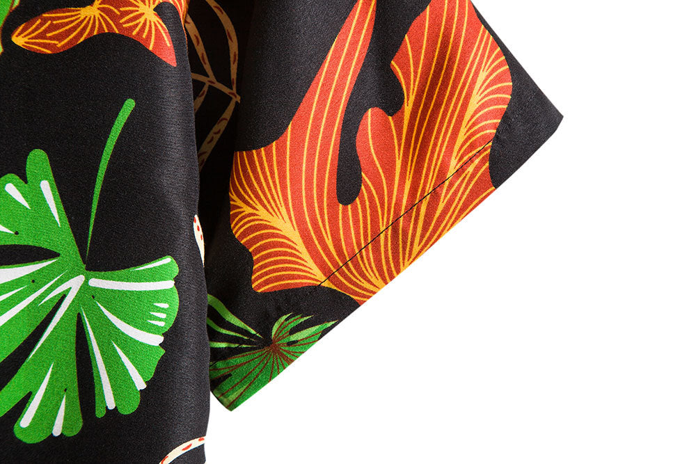 Floral Print Men's Short Sleeves Summer Beach T Shirts