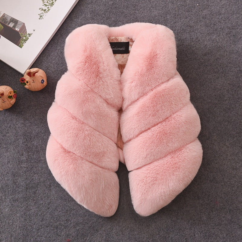 Lovely Winter Artificial Fur Sleeveless Vest for Kids