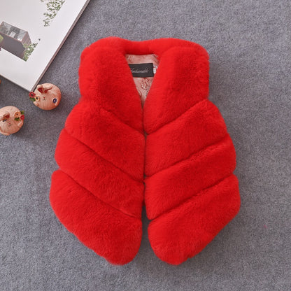 Lovely Winter Artificial Fur Sleeveless Vest for Kids