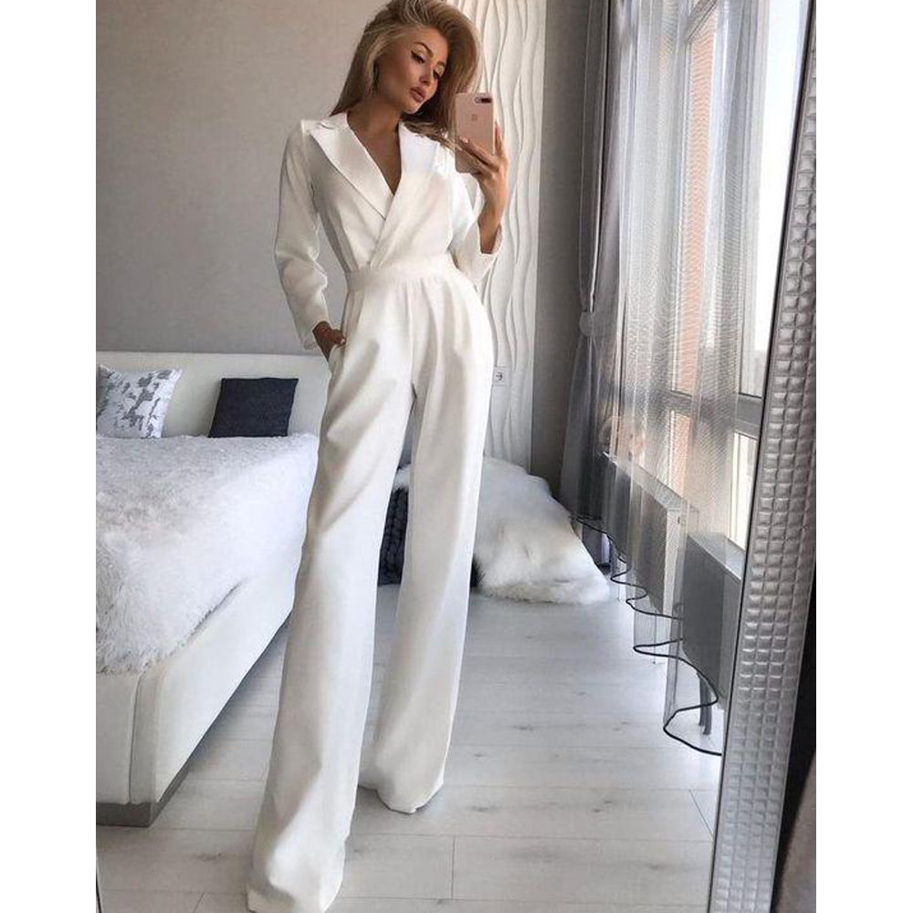 Women Long Sleeves Slim Fall Jumsuits-STYLEGOING