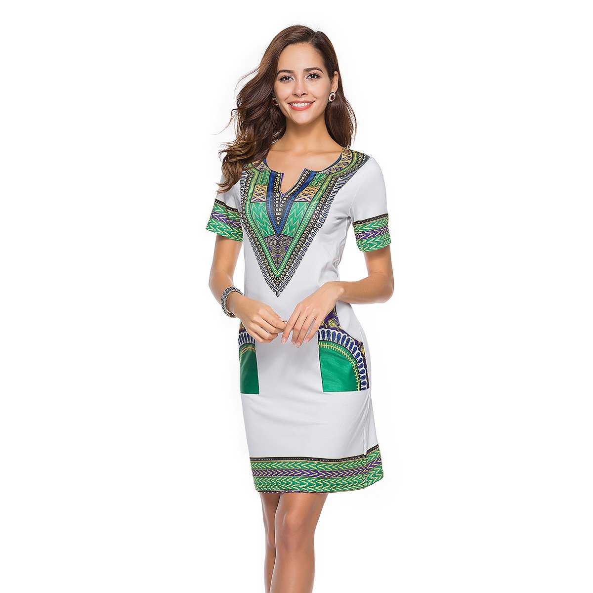 Women Summer Floral Print Short Dresses-STYLEGOING