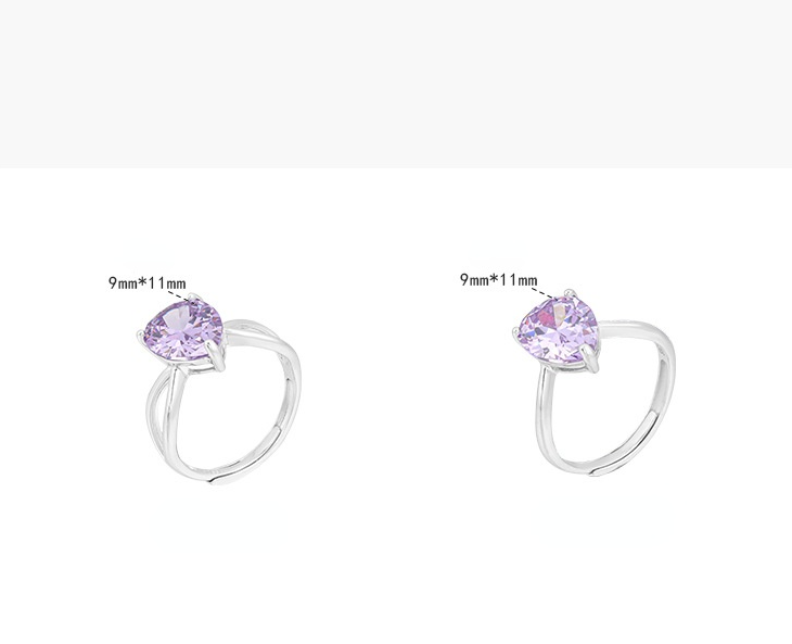 Fashion Sterling Silver Colorful Zircon Rings