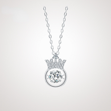 Crown Design Zircon Sterling Sliver Necklace
