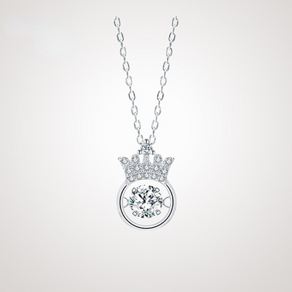 Crown Design Zircon Sterling Sliver Necklace