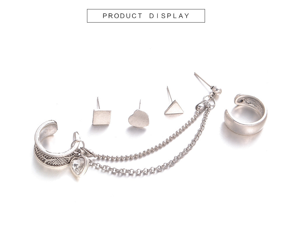 Bohemian Tassels Triangle Heart Shape Ear Cuff