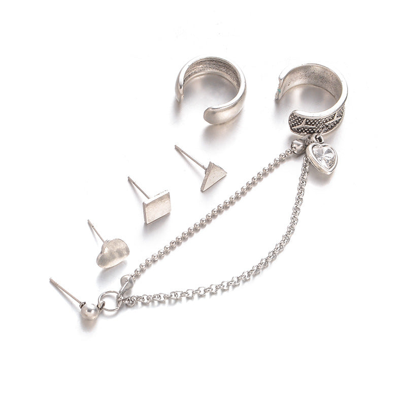 Bohemian Tassels Triangle Heart Shape Ear Cuff