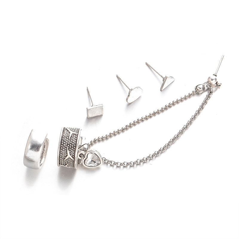 Bohemian Tassels Triangle Heart Shape Ear Cuff