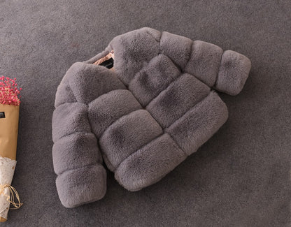 Warm Winter Artificial Fur Overcoats for Kids