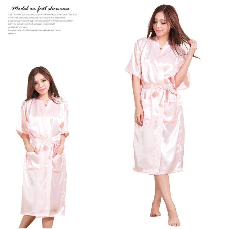 Sexy Satin Mother of Bride Wedding Women Long Night Gown