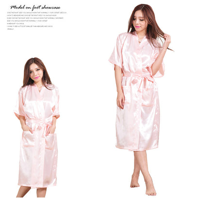 Sexy Satin Mother of Bride Wedding Women Long Night Gown
