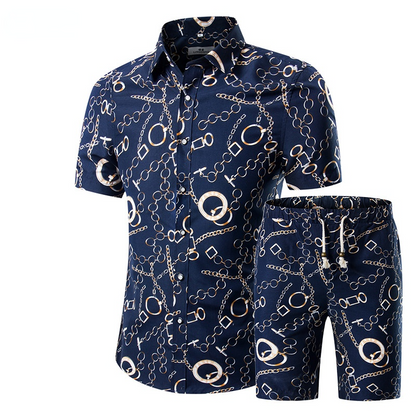 Summer Plus Sizes Short Sleeves T Shirts and Pants Sets for Men