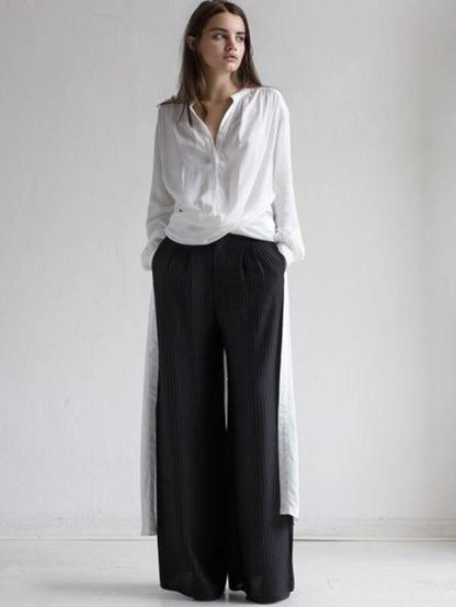Solid Lapel Long Shirt Dress-STYLEGOING