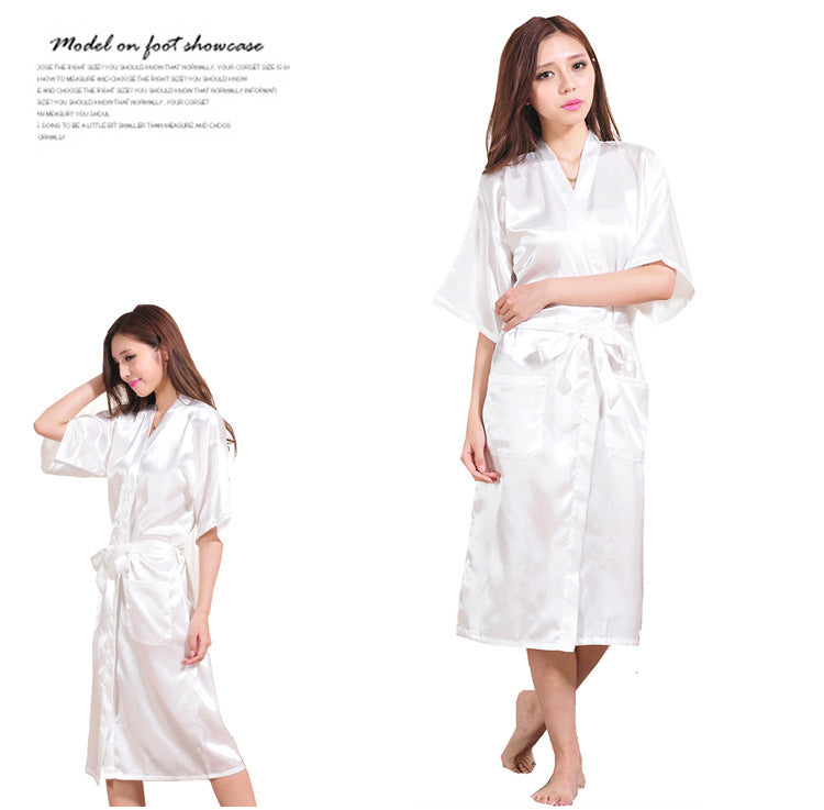 Sexy Satin Mother of Bride Wedding Women Long Night Gown