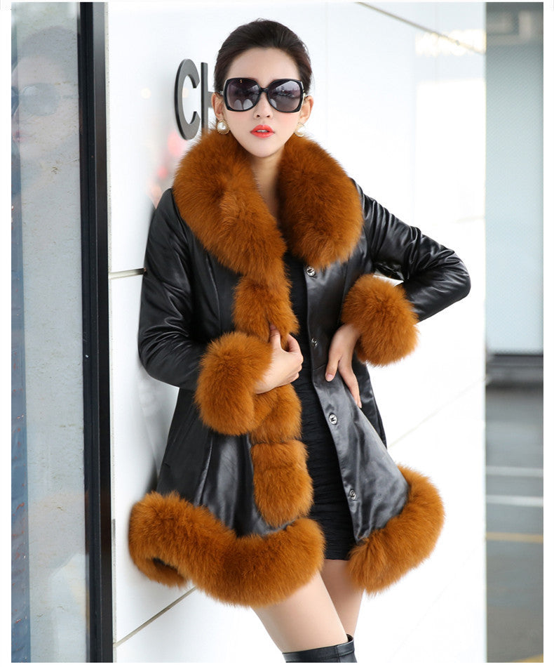 Luxury Designed Artificial Fox Fur Warm Thick for Women