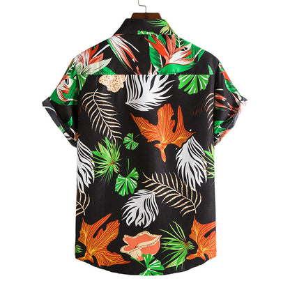 Floral Print Men's Short Sleeves Summer Beach T Shirts