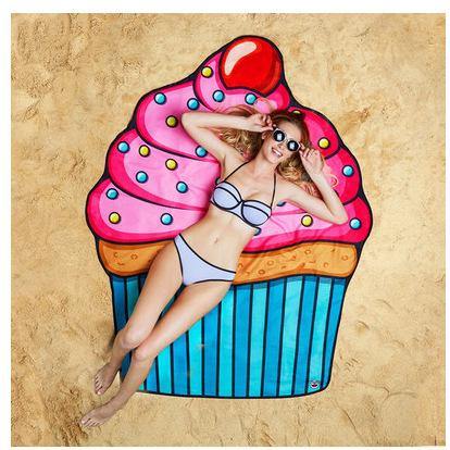 Women Summer 3D Print Beach Round Beach Towel-STYLEGOING