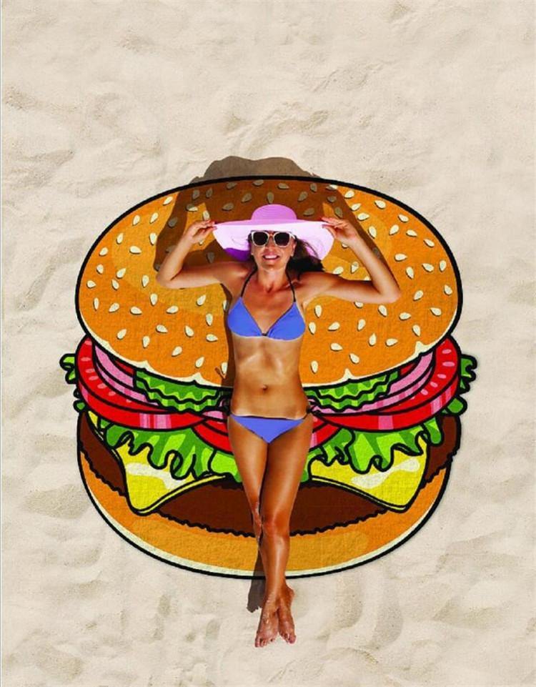 Women Summer 3D Print Beach Round Beach Towel-STYLEGOING