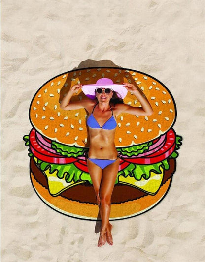 Women Summer 3D Print Beach Round Beach Towel-STYLEGOING