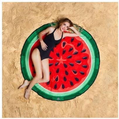 Women Summer 3D Print Beach Round Beach Towel-STYLEGOING