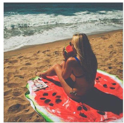Women Summer 3D Print Beach Round Beach Towel-STYLEGOING