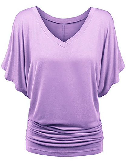 Women Bat Sleeves Plus Sizes Women T Shirts