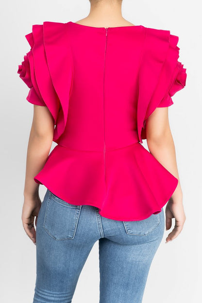 Summer Ruffled Short Sleeves Women Tops