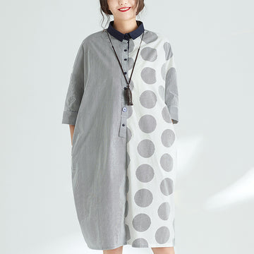 Summer Dot Print Plus Sizes Short Dresses