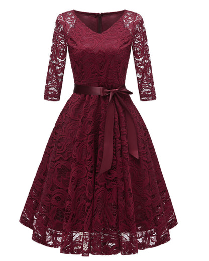 Elegant Long Sleeves Lace Dresses