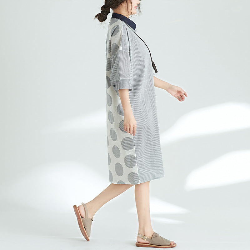 Summer Dot Print Plus Sizes Short Dresses