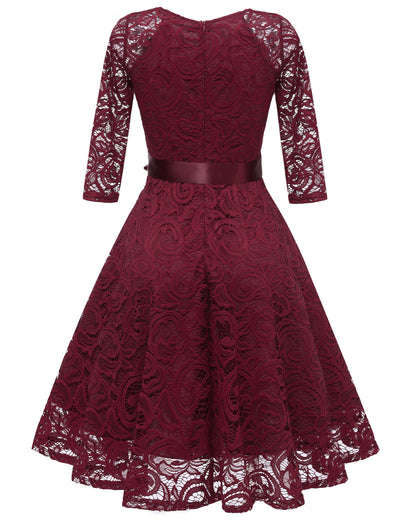 Elegant Long Sleeves Lace Dresses