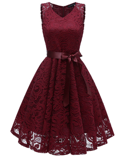 Sexy V Neck Lace Bridesmaid Dresses