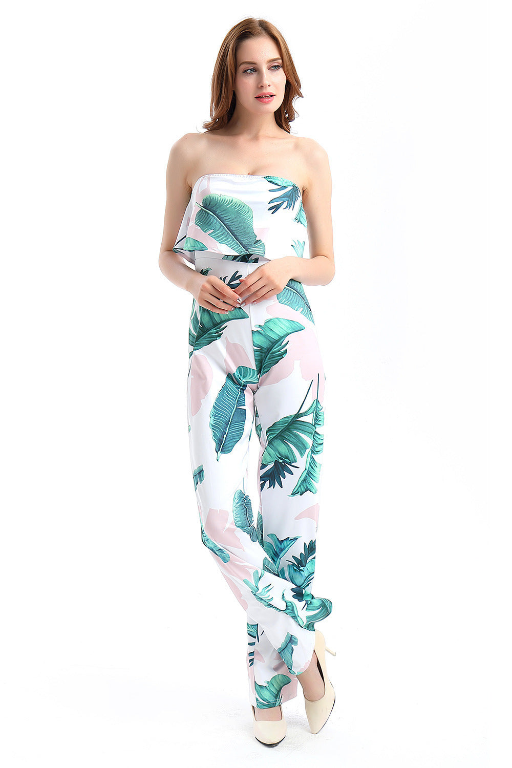 Fashion Off The Shoulder Floral Print Women Jumpsuits