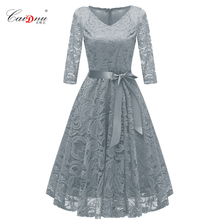 Elegant Long Sleeves Lace Dresses