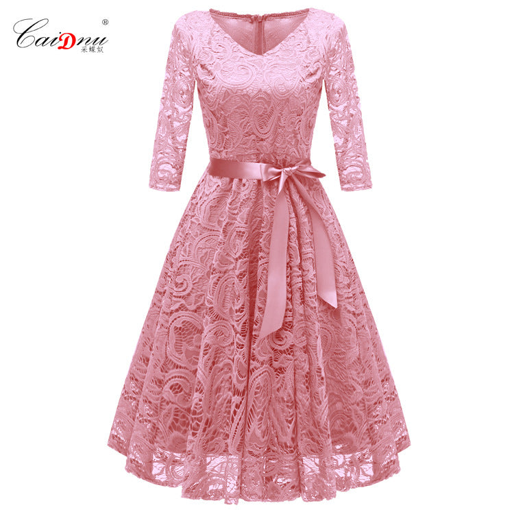 Elegant Long Sleeves Lace Dresses