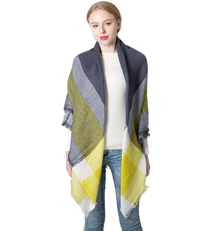 Winter Warm Plaid Scarves for Women