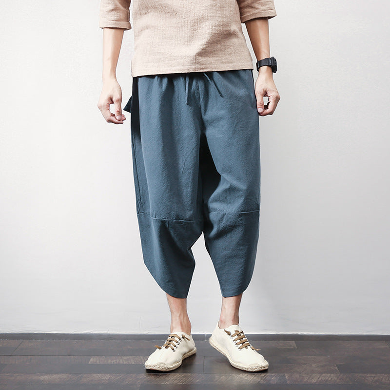 Casual Linen Plus Size Harem Men's Trousers