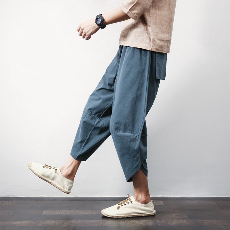 Casual Linen Plus Size Harem Men's Trousers