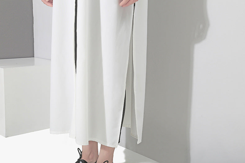 White Simple Fashion Fall Long Shirt Dresses