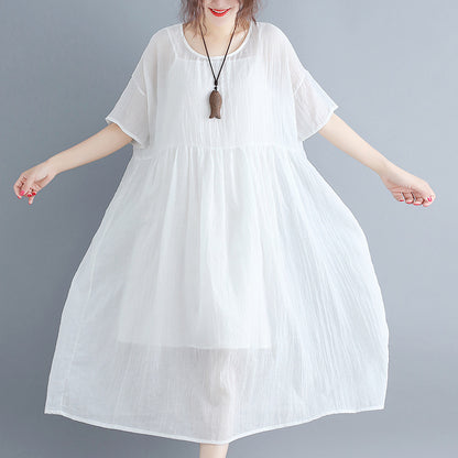 White Casual Summer Long Dresses Sets for Women