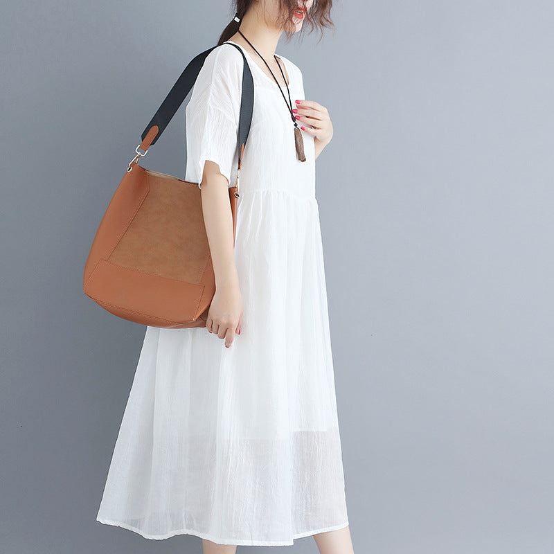 White Casual Summer Long Dresses Sets for Women