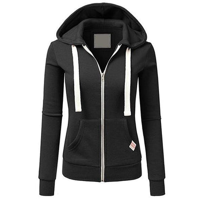 Casual Zipper Long Sleeves Cardigan Hoodies-STYLEGOING