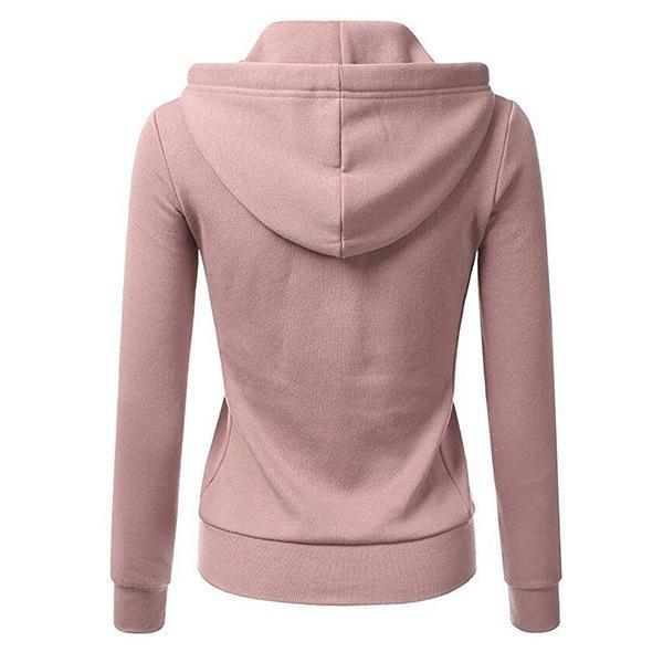 Casual Zipper Long Sleeves Cardigan Hoodies-STYLEGOING