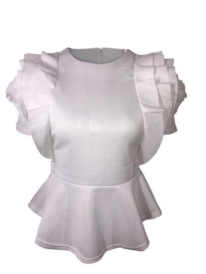 Summer Ruffled Short Sleeves Women Tops