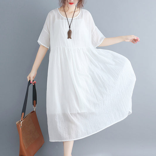 White Casual Summer Long Dresses Sets for Women