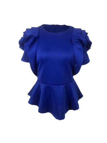 Summer Ruffled Short Sleeves Women Tops