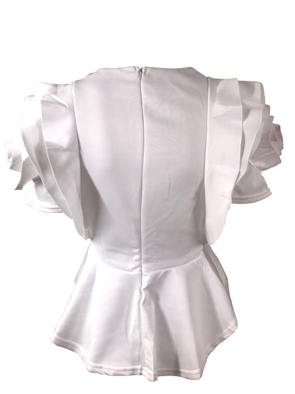 Summer Ruffled Short Sleeves Women Tops