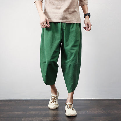 Casual Linen Plus Size Harem Men's Trousers
