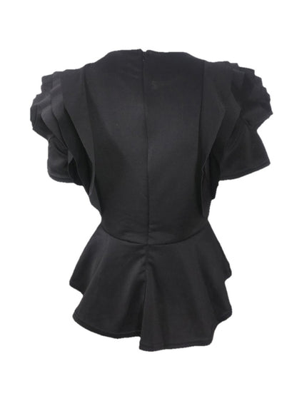 Summer Ruffled Short Sleeves Women Tops