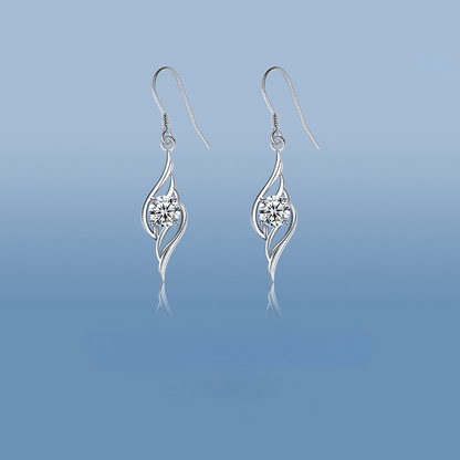Fashion The Wings of The Angel Design Sterling Sliver Hook Earrings